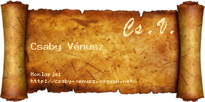 Csaby Vénusz névjegykártya