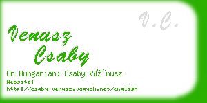 venusz csaby business card